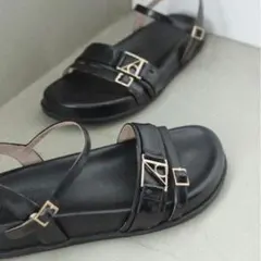 新品　A de Vivre　【本革】ダブルベルトフットベッドサンダル LLのサムネイル