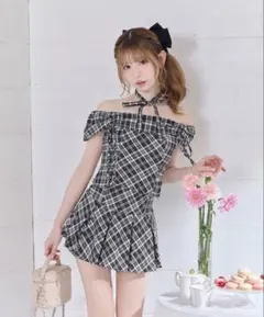 michellMacaron ミシェルマカロン デニムフリルミニワンピース - メルカリ