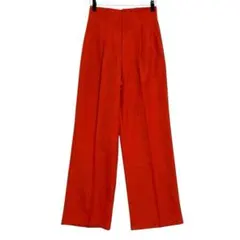 GU ジーユー　ワンタック　カラースラックス　赤　M