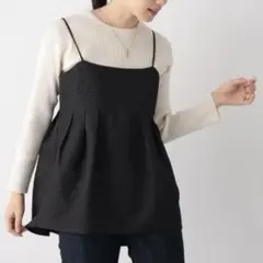 GLOBAL WORK グローバルワーク　ジャガードキャミブラウス　ブラック