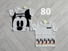 新品　80cm ディズニー　ミッキー　半袖Tシャツ 2着セット