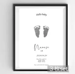 《名入れ手形足形アート》100日祝い　お食い初め　お七夜　出産祝　命名書　誕生日