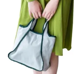 レディーストートバッグ 軽量 帆布 手提げ 大容量 A4 マチ広 グリーン