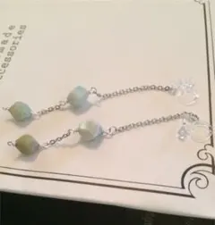 値下げ イヤリング 天然石 ミックスアマゾナイト