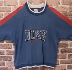 90sナイキ半袖スウェット　銀タグ　フィジー製　ゴツナイキ　筆記体　ヴィンテージ 90sナイキ半袖スウェット 銀タグ フィジー製 ゴツナイキ 筆記体