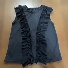GU ノースリーブ フリル トップス ブラック 120