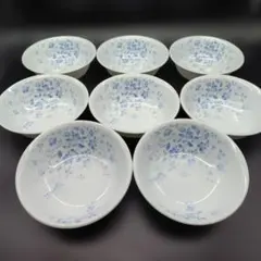 Corelle ボウル 8枚セット 花柄 ブルーのサムネイル