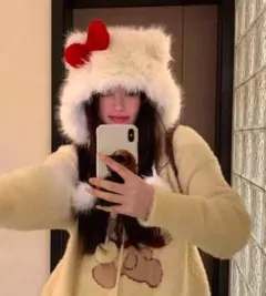 ハローキティー　ファンキャップ　被り物　帽子