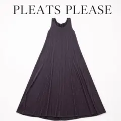 【未使用級】PLEATS PLEASE ノースリーブロングワンピ ブラウン M 2026年最新】PLEATS PLEASE カラー：ブラウン系 レディース