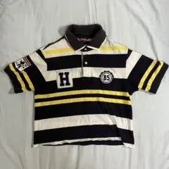 Tommy Hilfiger ストライプ ポロシャツ L 短丈 丈切り