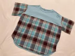 COMME CA FILLE チェック柄Tシャツ 120cm