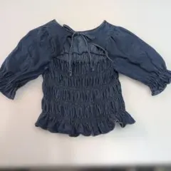 GRL フロントオープン デニム フリル シャーリング　トップス