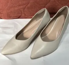 GLOBAL WORK ベージュ ポインテッドトゥ パンプス L