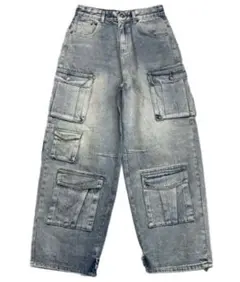 ポケットカーゴワイドデニムパンツ