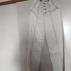 ハイウエスト ボタンフライ ワークパンツ ホワイトのサムネイル