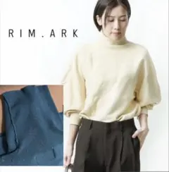 RIM.ARK 人気バルーンスリーブ ニット 38 レアカラービリジアンブルーのサムネイル