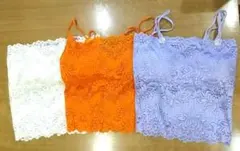 RASTARS＆ 総レース パッド入り キャミソール 3枚 白・オレンジ・紫
