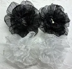 SHEIN 花 髪飾り 白 黒のサムネイル