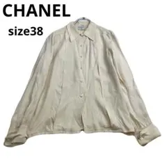 最高級　CHANEL シルク100% ココマーク ドット柄 長袖ブラウスのサムネイル