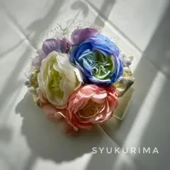 ＊＊3色ラナンキュラスのコサージュ ピン＆クリップ＞ ヘアアクセチャーム＊＊