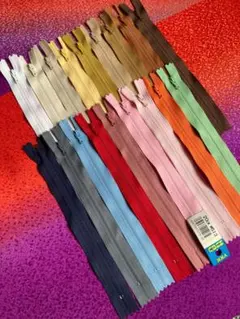 【未使用品】YKK フラット ファスナー 20cm 18色 18本 まとめ売り