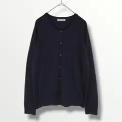 カーディガン ウール100％ M ブラック 薄手 長袖 春 秋 羽織り シンプル