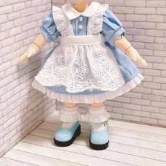 10cmセリア可動式ドールボディ用・エプロンドレス(メイド服／ゴスロリ