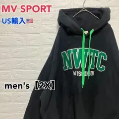 ●D261【US輸入】エムブイスポーツ パーカー ブラック系 men's【2X】