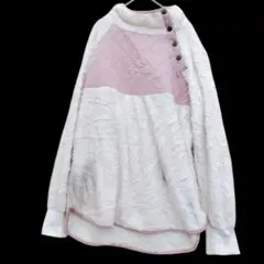 1点物❗️フリースジャケット 【XL】 ホワイト ピンク ふわふわ 冬