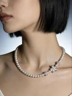 手作りのパールネックレス