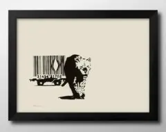 15285■ポスター アート 絵画『バンクシー バーコードタイガー』A3 マット