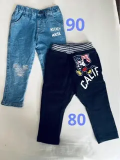 ミッキーマウス　パンツ　2枚セット　80 90ディズニー　年子