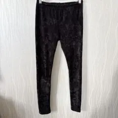 コーデュロイ テーパードパンツ 無地 M 黒 ポリ 防寒 美脚 暖か お出かけ