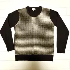 Green Label Relaxing ハウンドトゥース 千鳥格子セーター S