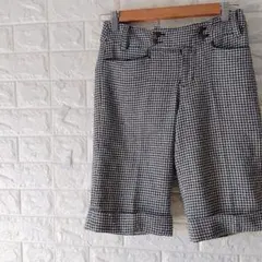 300円〜 千鳥格子柄 ハーフパンツ キュロット クラシック 上品 秋冬