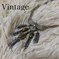 Vintage ヴィンテージ イーグル アメリカンネックレス フェザー 상태좋음