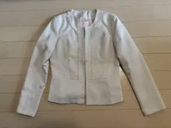 ノーカラージャケット ホワイト