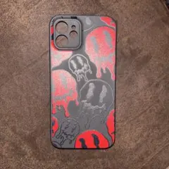 iPhone用ケース レッド スマイリー柄iPhone12