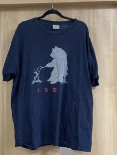 ネイビー クマ イラスト Tシャツ
