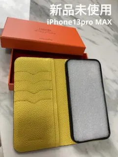 COGURE 手帳型スマホケース　エトープ+イエロー　本革