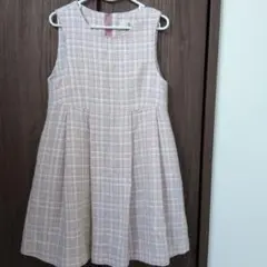 美品　120 組曲　ツィード風ピンク　ワンピース