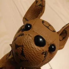 バッグチャーム　革　キーホルダー バッグストラップ 犬　激かわ　レザー　柄のサムネイル