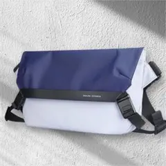 メッセンジャーバッグ ショルダーバッグ　グレー✕ネイビー 斜めがけ 防水