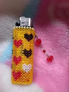 ハート模様ビーズライターカバー