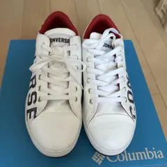 CONVERSE ロゴ入りゴルフシューズ　ホワイト/レッド23.5cm