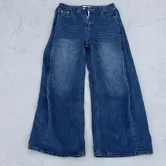 Dear L ワイドレッグデニム L ダークブルー y2k 韓国系 綺麗め