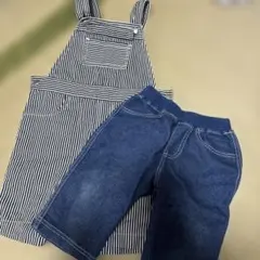 COMME CA ISM ストライプ オーバーオール 90cmと80センチパンツ