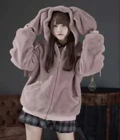 Pal elfy パルエルフィー うさ耳ファーコート ピンク 地雷 量産 うさ耳ファーコート/地雷系 量産型（その他アウター）｜Pal elfy（パル