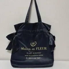 Maison de FLEUR ダブルリボントートバッグ　ブラック