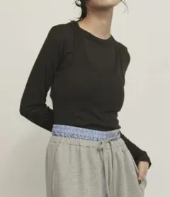 merlot メルロー　フェイクレイヤードロンT　長袖　タンクトップ　Tシャツのサムネイル